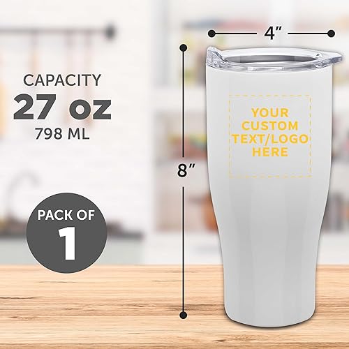 Miniatura 119 de Tazas de viaje personalizadas de acero inoxidable de 27 onzas, juego de 10, paquete personalizado a granel, perfectas para café, refrescos, otras