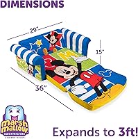 Vista 3 de Muebles Marshmallow Sofá para niños, 2 en 1, de espuma, abatible y cama, Mickey Mouse - Cama desplegable para descansar, sentarse y dormir - Ideal