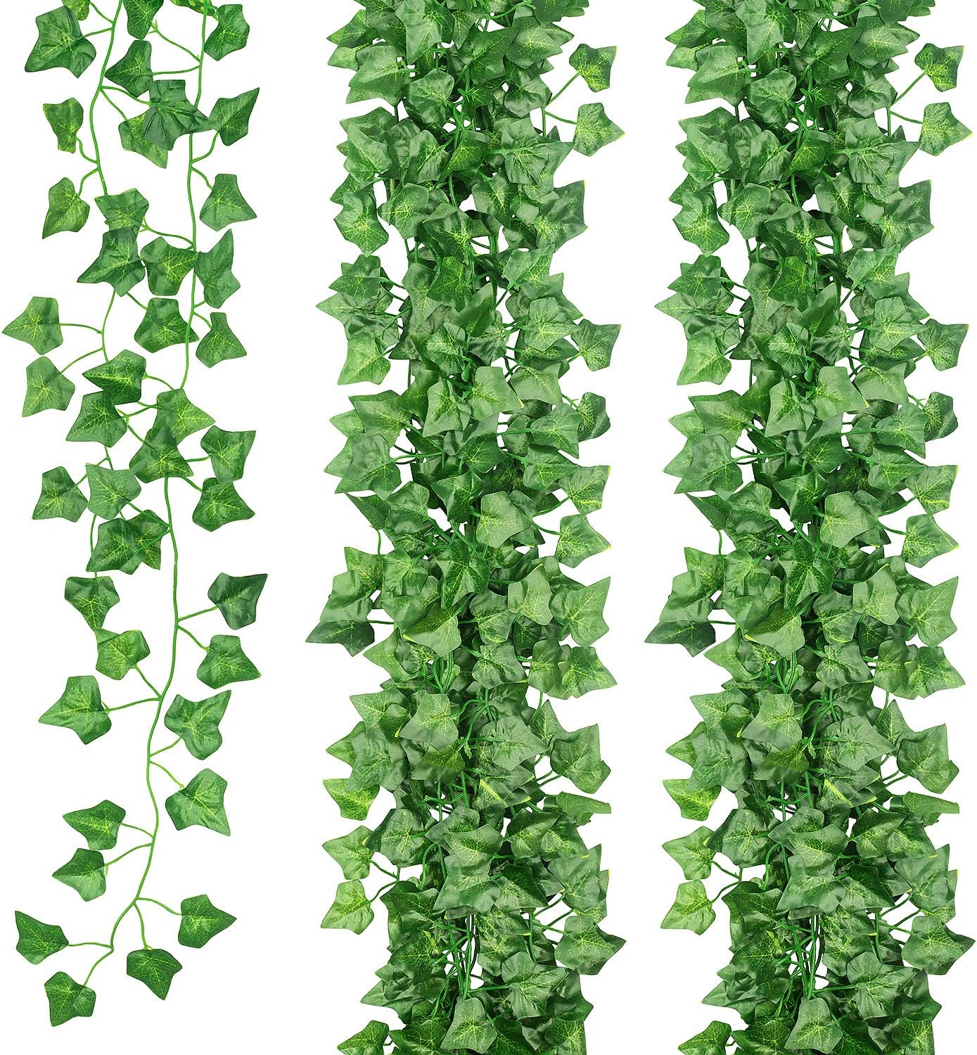 JUNGLE ELF 12 Pack/Per 82 inch Artificial Plant Fake Hanging Vine Ivy Leaves Greenery Garland for Wedding Backdrop, Jungle Decorations, Safari Party Supplies, Farmhouse Wreath