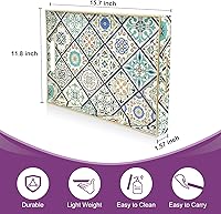 Vista 23 de Gifturbo Bandeja negra para servir, bandejas decorativas de mármol con asas, bandeja de mesa auxiliar, bandejas de plástico rectangulares otomanas