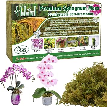 Halatool 230g Natural Sphagnum Moss for Plants, Long Fibered Dried Forest Moss, Premium Substrate for Carnivorous/Potted Plants, Reptile Habitat Decoration
