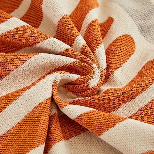 Miniatura 5 de STACYPIK Funda de sofá bohemia de felpilla duradera a rayas geométricas para perros, fundas reversibles para sofá de 2 a 3 cojines, con borlas,