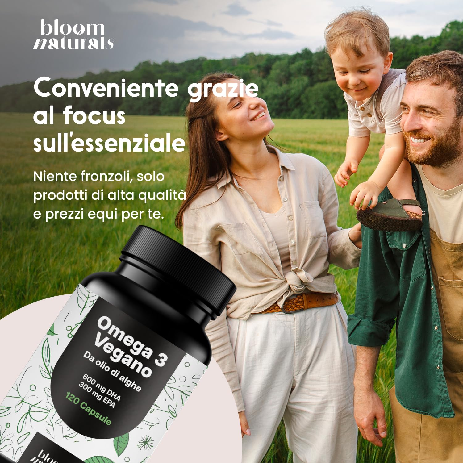 Omega 3 Capsule – 120 Capsule – 2000 mg Olio di Alghe | DHA 600 mg, EPA 300 mg – vegano, prodotto in Germania, testato in laboratorio