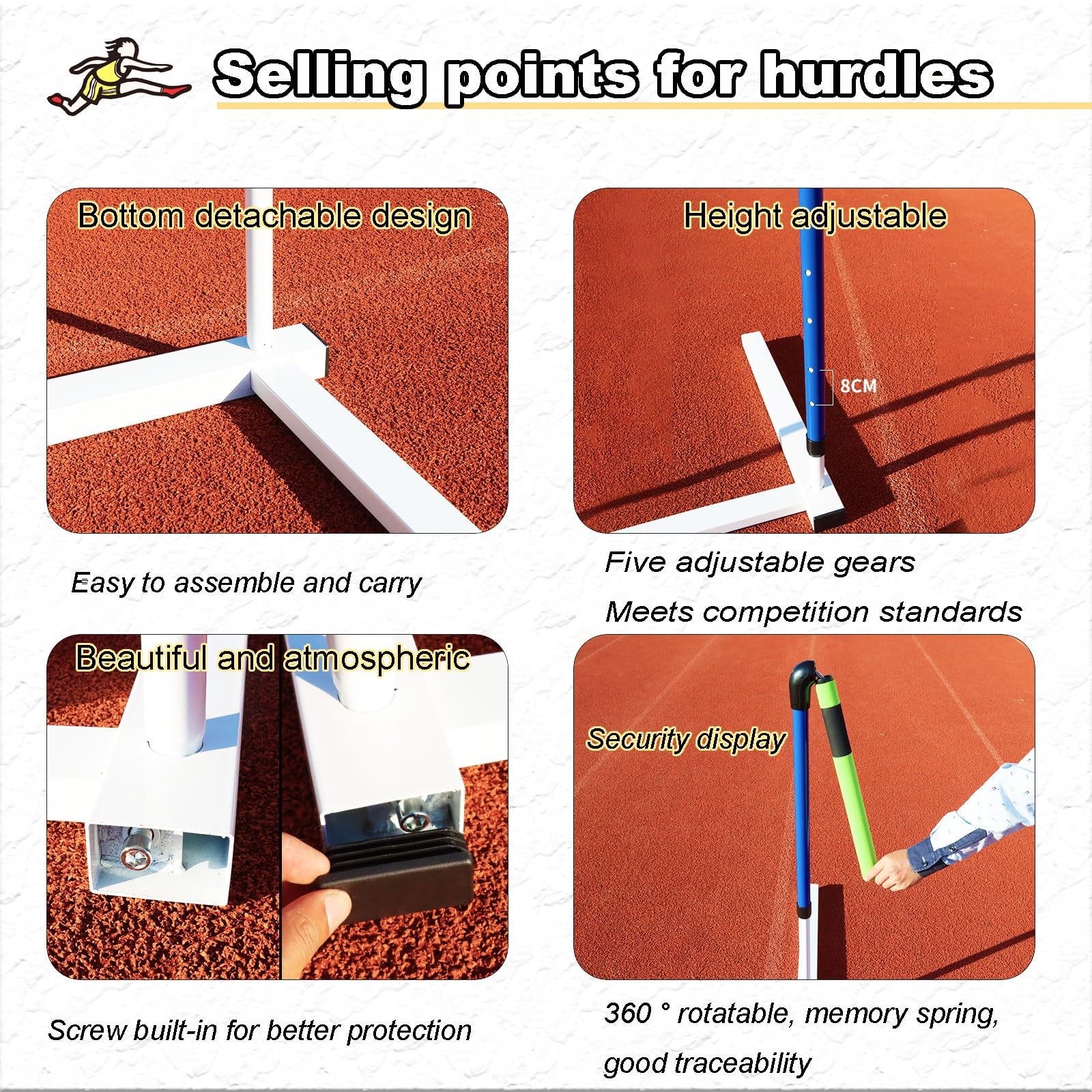 DRemdo Foam & Metal Practice Hurdles for Track and Field,for Adult Athletes, Adjustable Height 30-42in Agility Hurdles,Hurdles Training Equipment for Athletes,Easy to Install(1pcs)