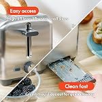 bella Stainless Steel 2 Slice Toaster with Extra Wide Slots & Removable Crumb Tray - 6 Browning Options, Auto Shut Off & Reheat Function - Toast Bread, Bagel & Waffle