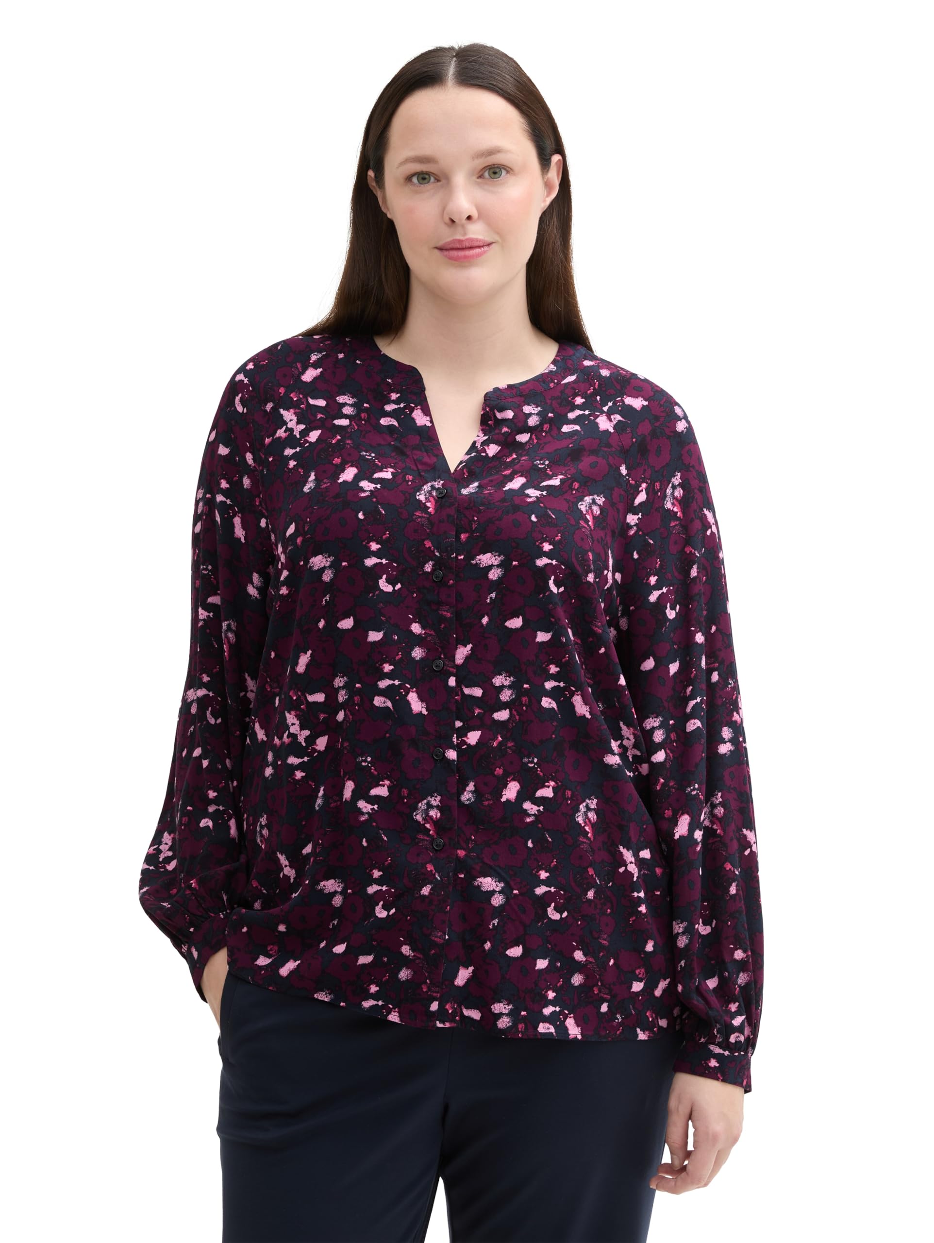 Tom Tailor Damen 1043215 Bluse mit Muster aus Viskose