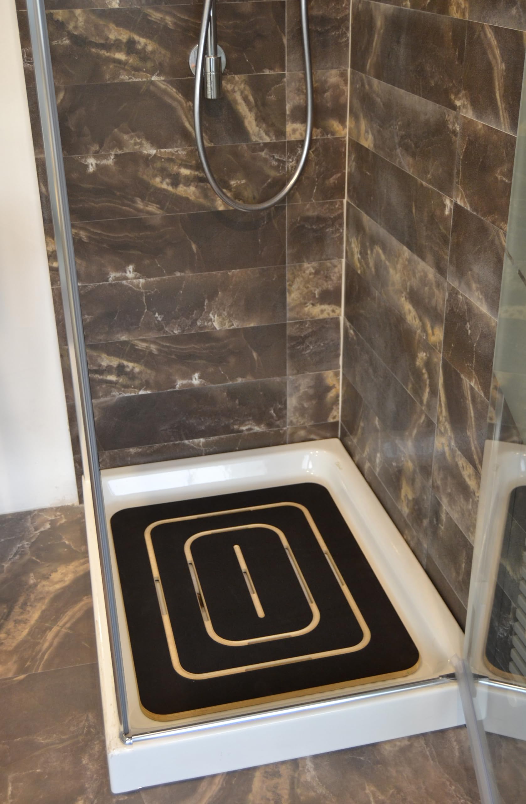 Castelmerlino 137 Pedana Doccia in Compensato Marino Supergrip Antiscivolo cm 54 x 68 per Piatti cm 70 x 90
