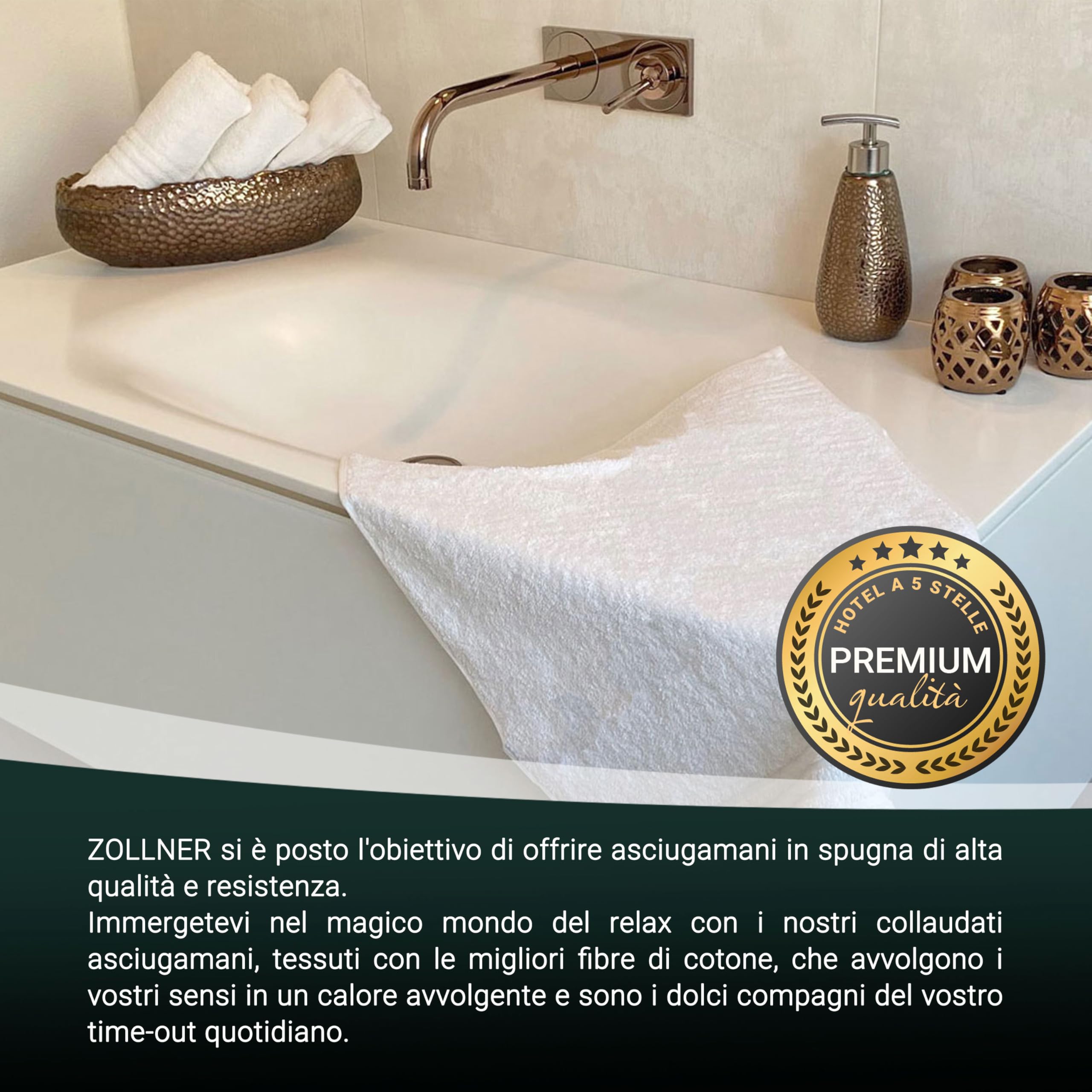 Confezione 6 Asciugamani In Cotone Bianco 40x60 Cm - Morbidi E Assorbenti Per Bagno, Cucina E Palestra