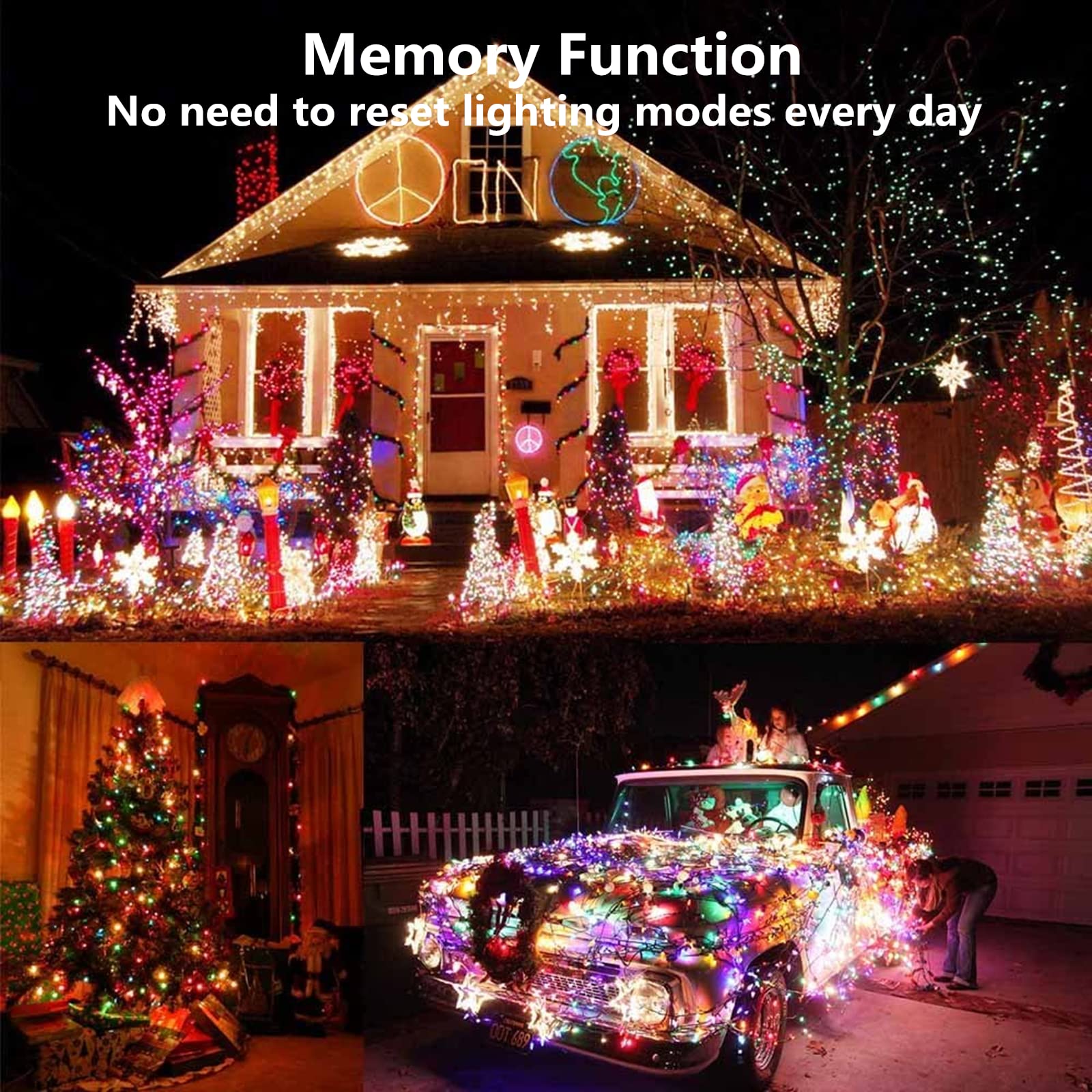 PhilzOps Luci di Natale Esterno 1000 LEDs 25M Catena Luminosa con Spina 8 Modalità Impermeabile Stringa Luci per Natale Halloween Interno Cameretta Nozze Casa Festa Giardino Matrimonio, Multicolore