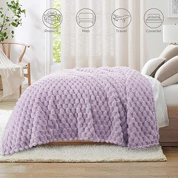 Whale Flotilla Soft 3D Jacquard Fleece King Size Bed Blanket, 230x264CM