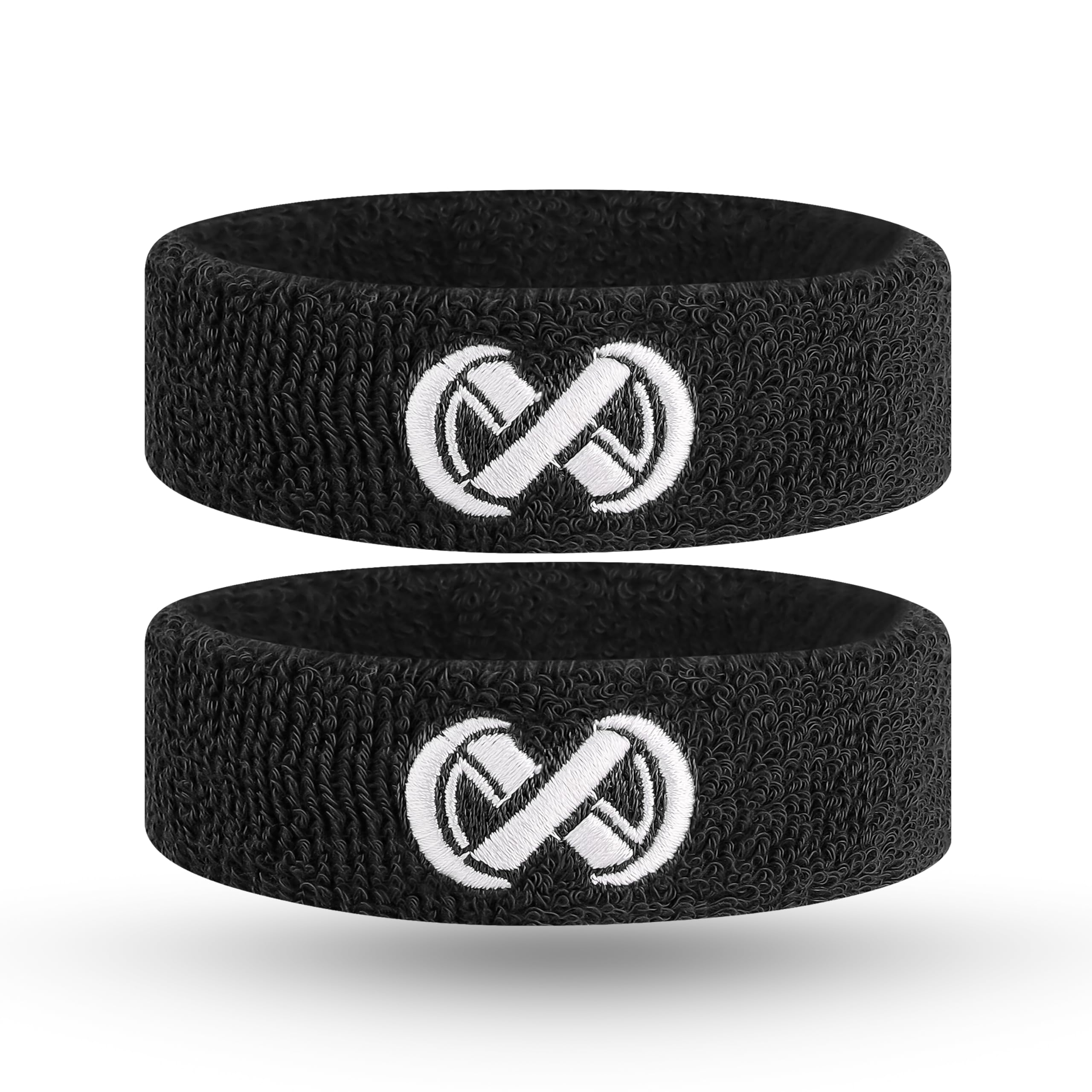 XCLSV SPORTS Football Arm Bands - Sweat-Wicking Cotton Bicep Bands - Bicep, Calf & Forearm Band - Double Stitched & Machine Washable Arm Sweat Bands Sports - 1 Pair (Black)