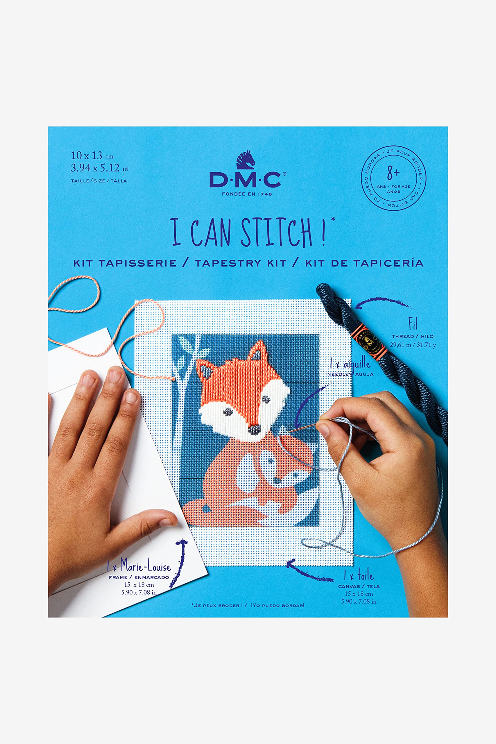 DMC Canvas Tapestry The Fox, Schwarz-weiß, Small - Image 4
