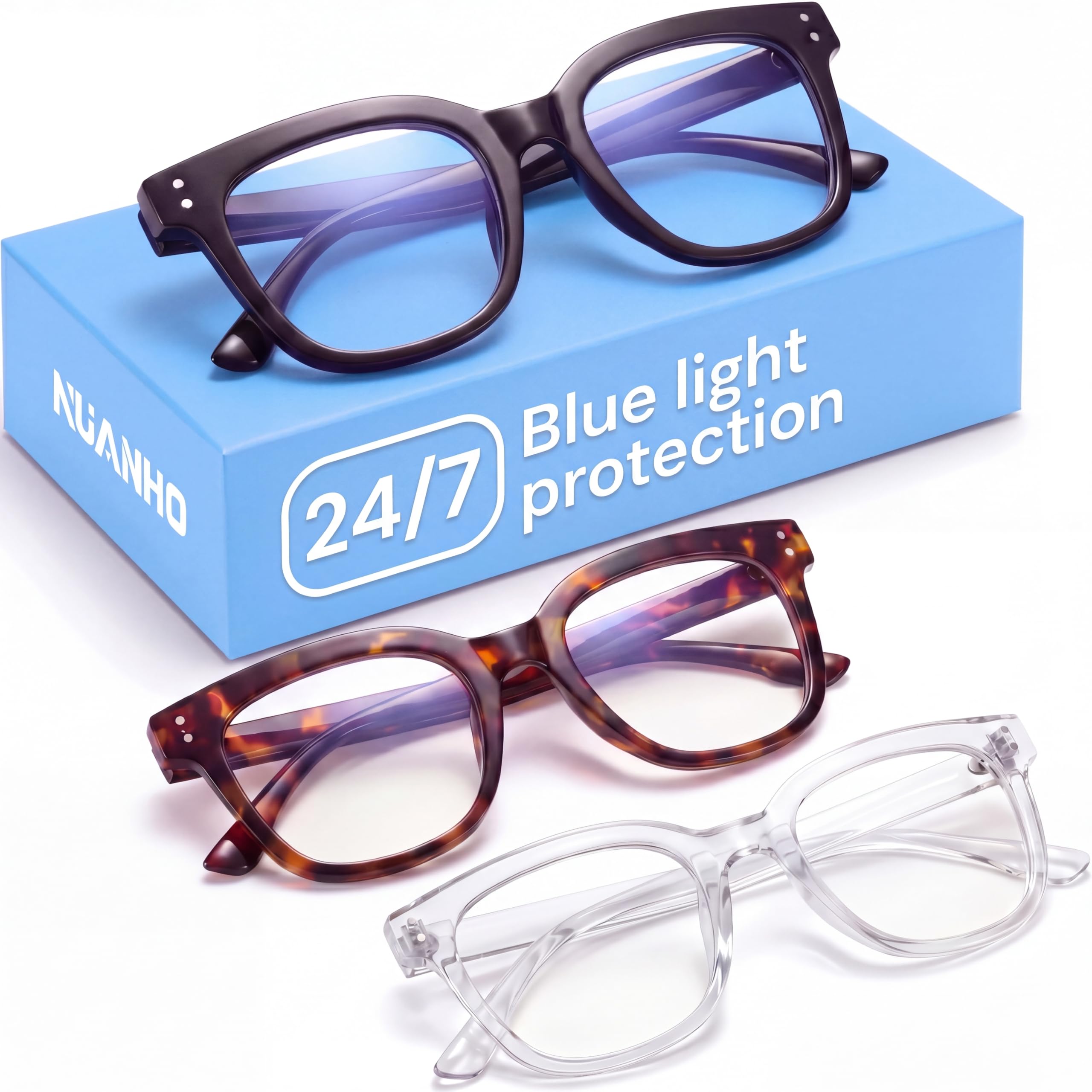 Lunettes anti-lumière bleue pour homme et femme, lunettes surdimensionnées à la lumière bleue tendance pour un meilleur sommeil, anti-fatigue et fatigue oculaire