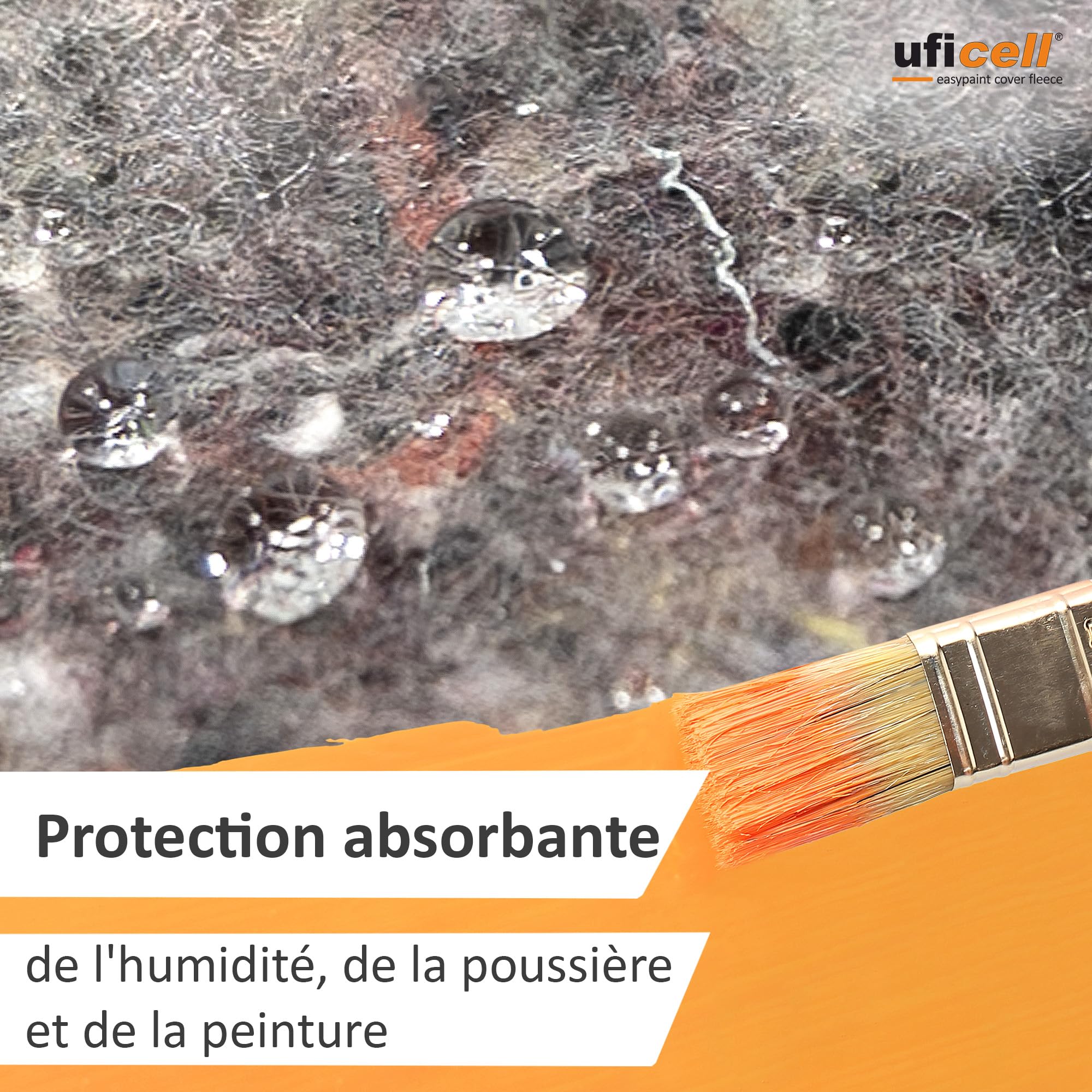 easypaint® voile de protection pour peintres, qualité premium, voile de protection | Revêtement antidérapant en PE | La protection parfaite pour les revêtements de sol (poids: 180 g/m², 25 m²)