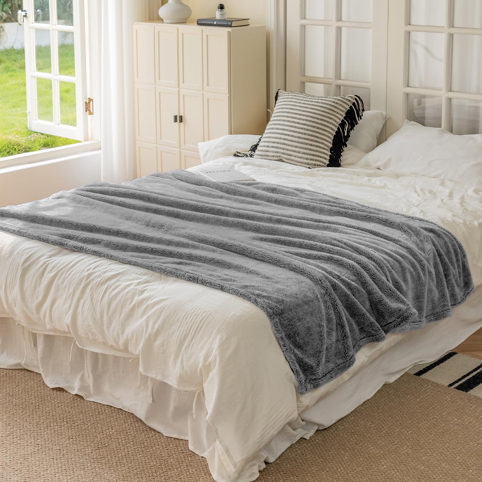 FJAUOQ Coperta in flanella a forma di funghi, per divano, letto, calda, elegante, pelosa, per bambini e adulti, ultra morbida e confortevole, resistente alle pieghe