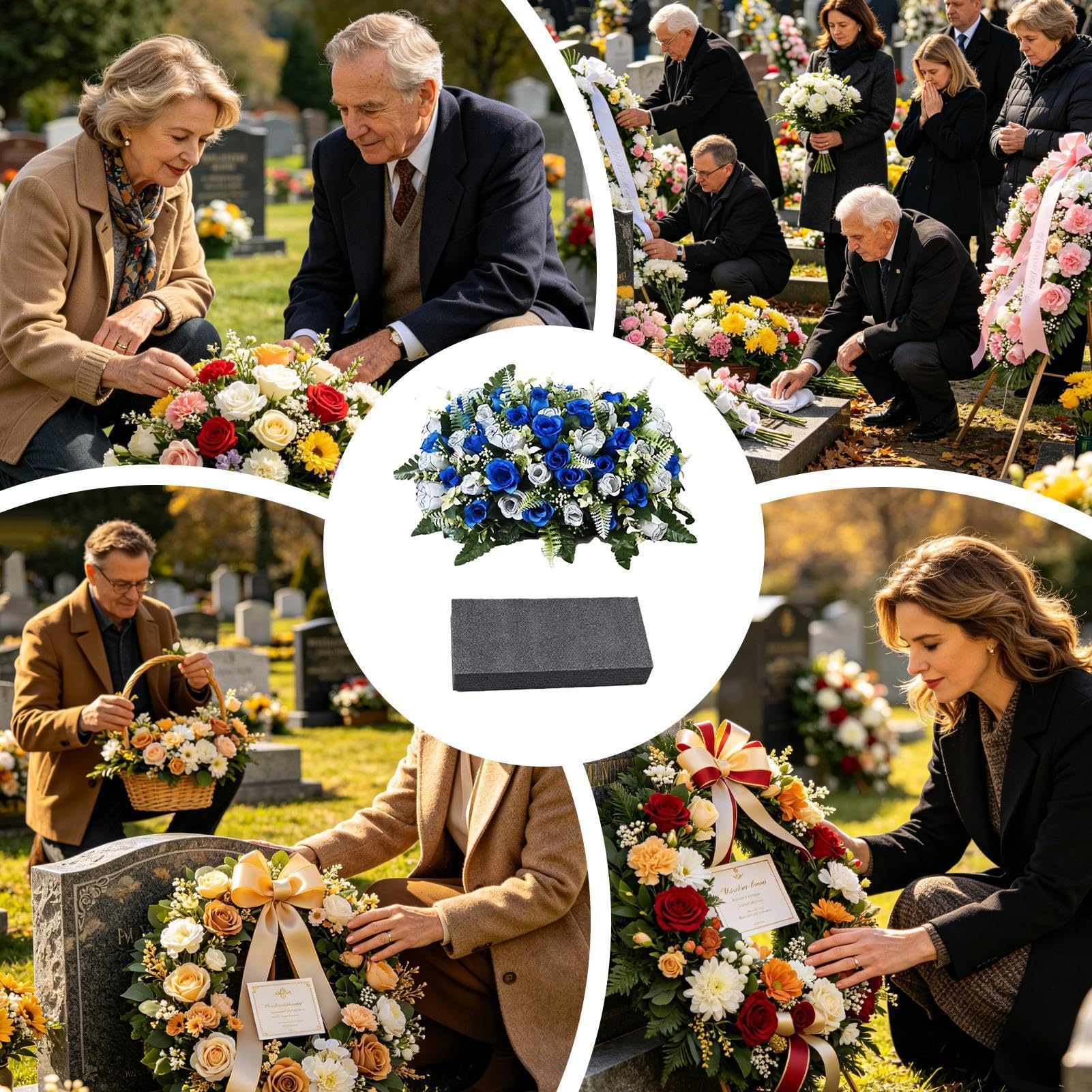 Générique Fleurs artificielles pour cimetière Roses artificielles mémorial