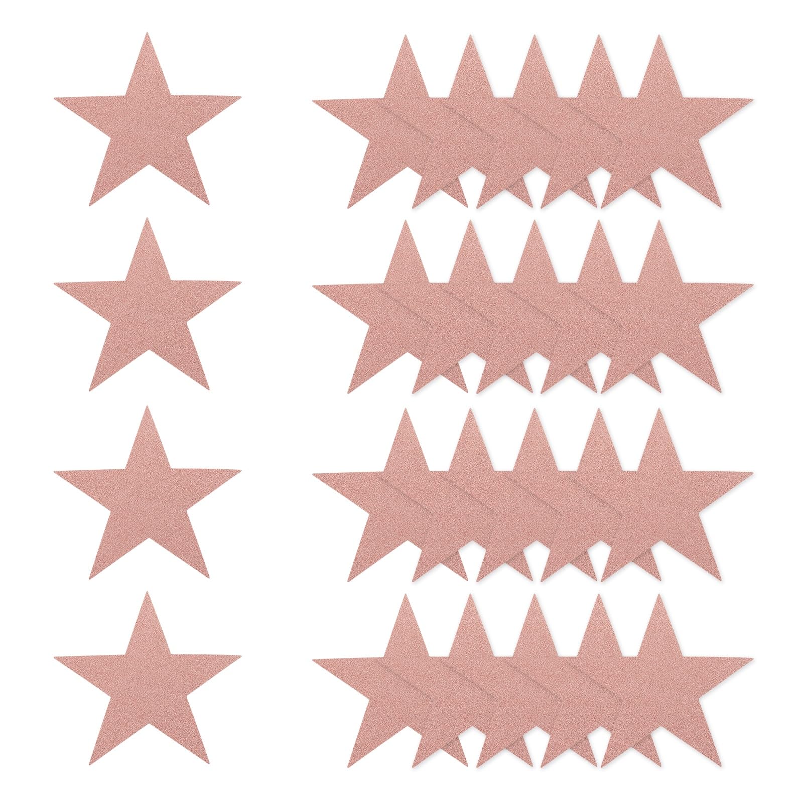 sourcing map 48 Pcs Glitter Stars Cutouts Decoration, 6" Paper Star Confetti Cutouts Stars Shiny for Bulletin Board Wall Classroom Party Supplies, Rose Gold โ image 1