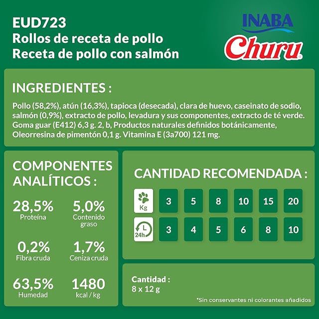 Foto 7 de 7 de INABA Churu Bites, Snack para Perros, Pollo y Salmón, Multipack 8 x 12g