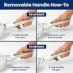 GoodCook Ensemble de cuisine en céramique, PFAS/PTFE/PFOA Gratuit, sain non-toxic induction compatible, antiadhésif et four sans danger avec poignée amovible, 14-Piece, Vert menthe