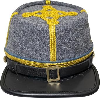 American Civil War CS Officer Major/Colonel Kepi Confederate Grey Wool Blue Band ACW Reproduction Hat/Cap