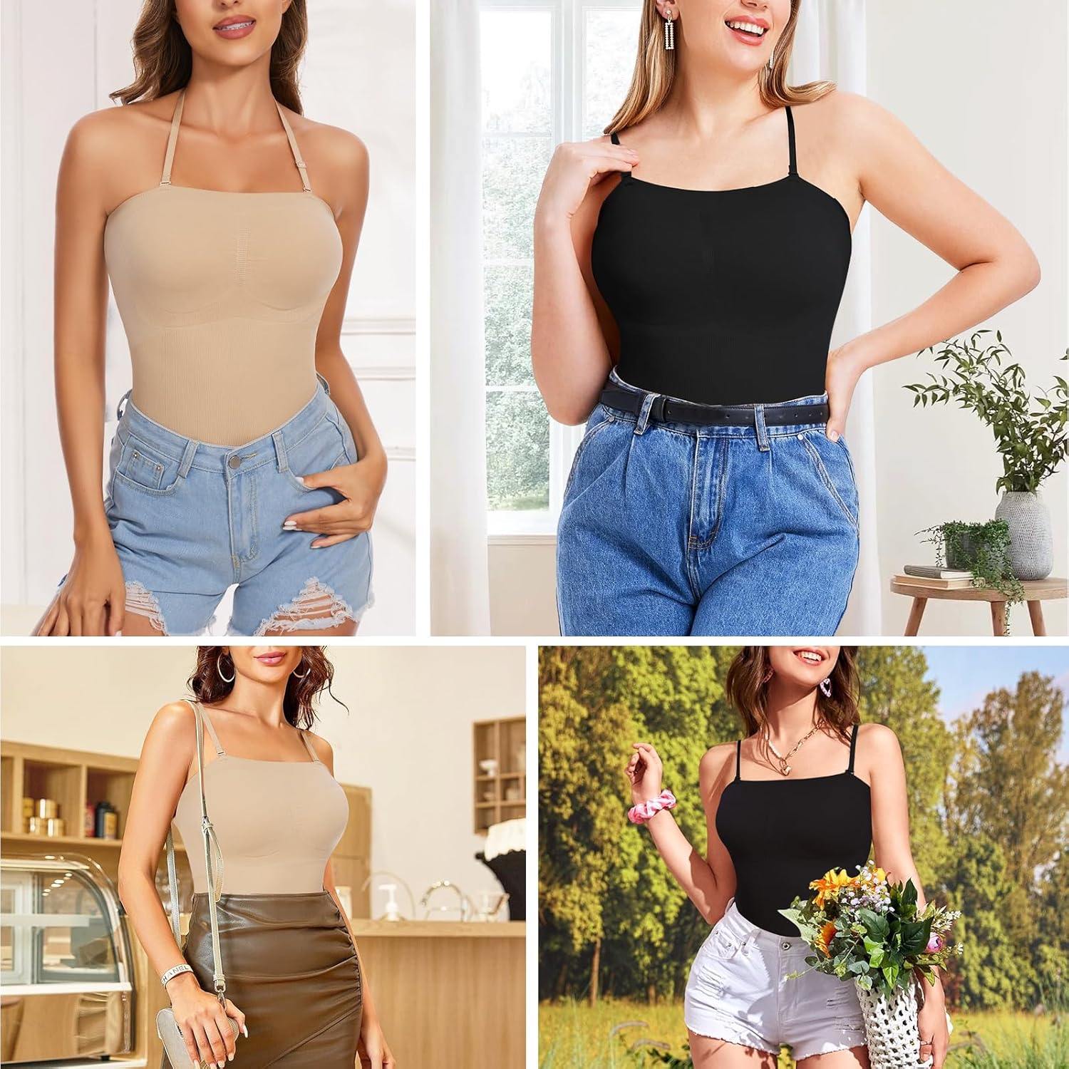 Strapless Shapewear Tank Tops Tube Tops for Women Cami Shaper Tummy Control Slimming Camisoles Compression - Image 5