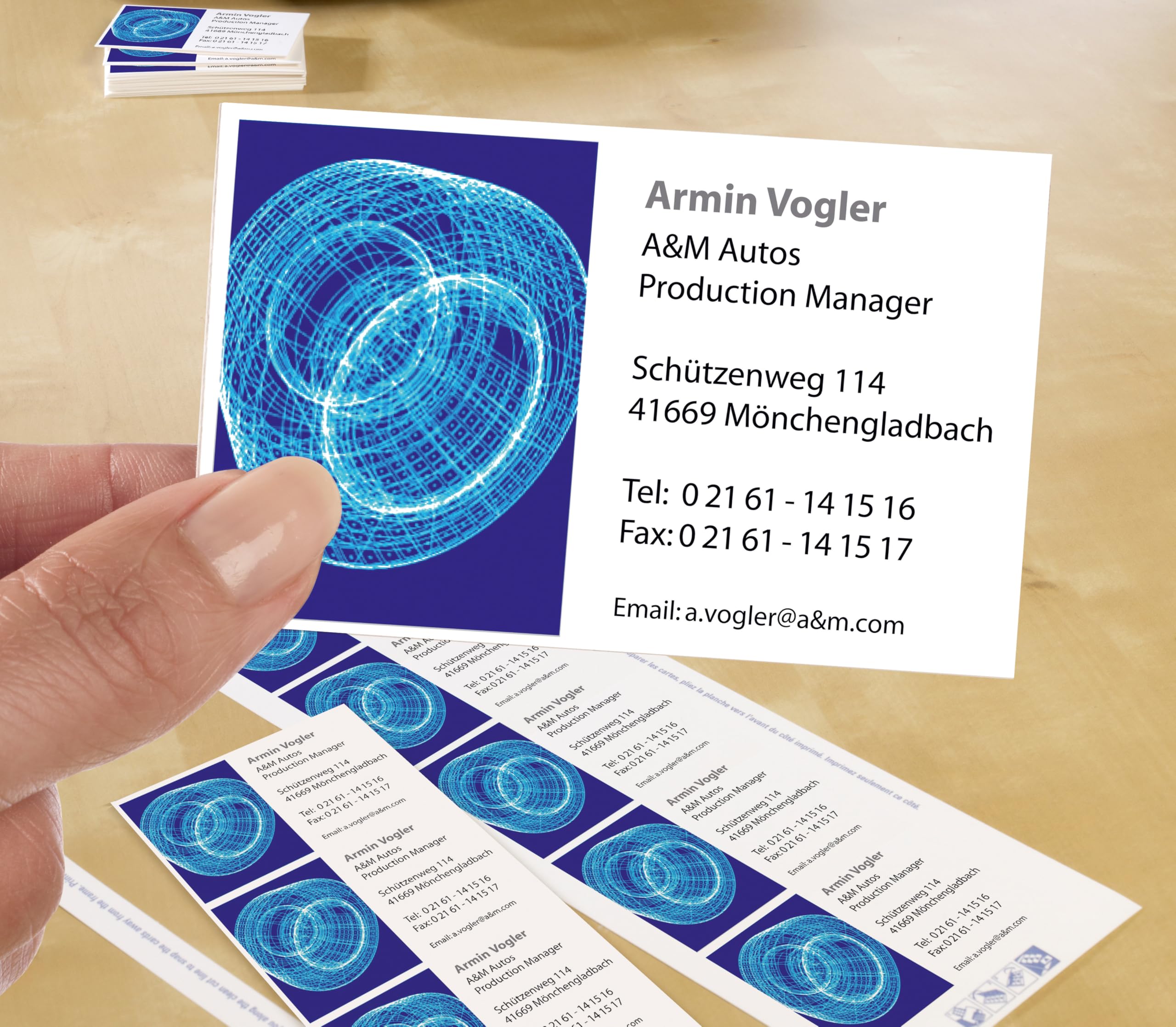 Avery C32010-25 Cardboard Business Cards, Opaco, Bianco, 85 x 54 mm, 250 pcs