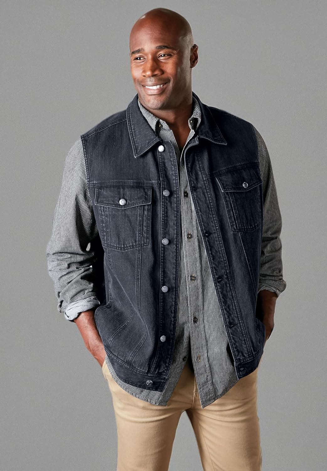 Liberty Blues by KingSize Men's Big & Tall Denim Vest - Image 6