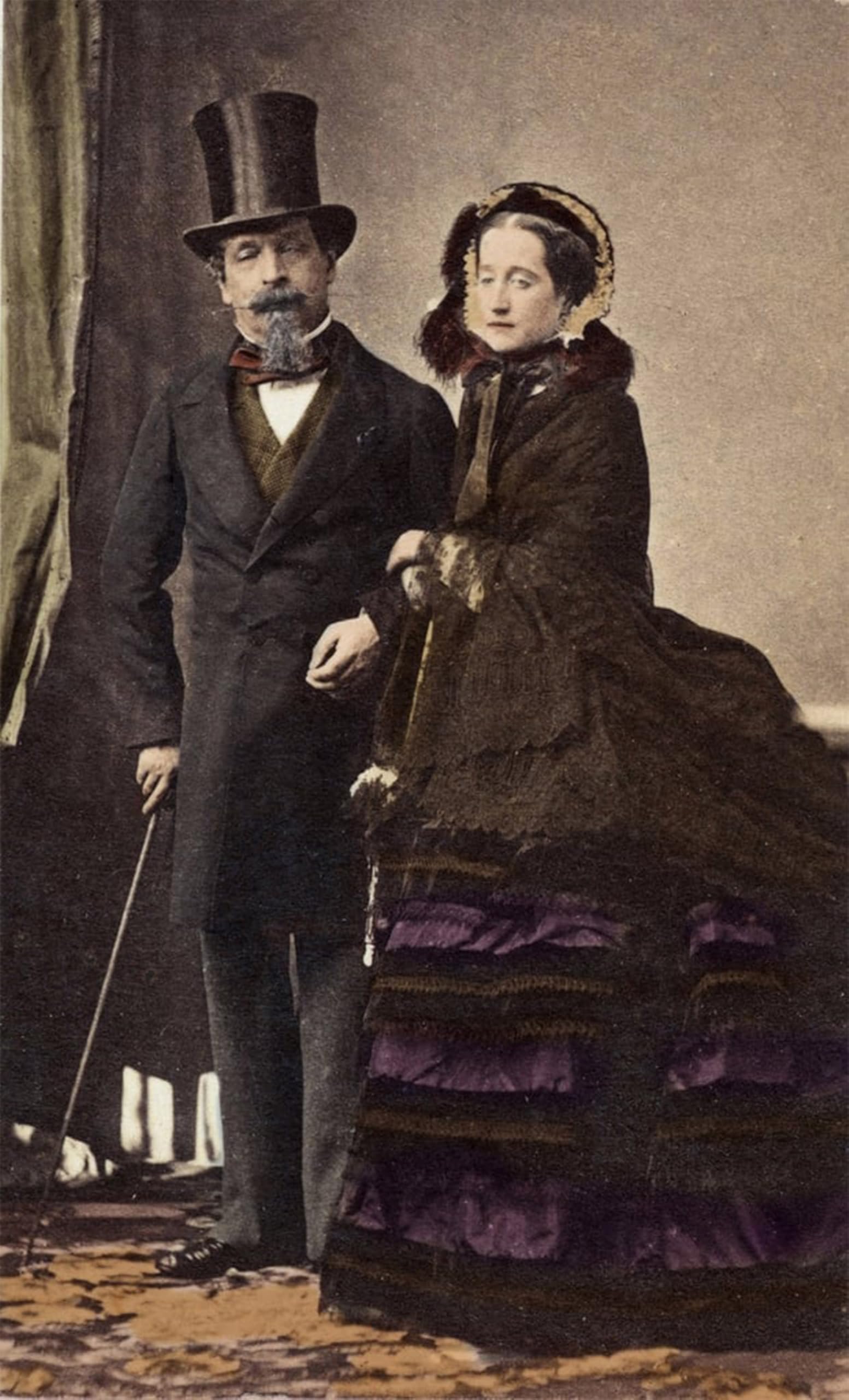 SERENDIPITP Abstract Painting Mural Print Picture Wall Decor Painting Napoleon Iii and Empress Eugenie by Adolphe Eugene Disderi Vintage Wall Artwork for Home Decor 60x90cm
