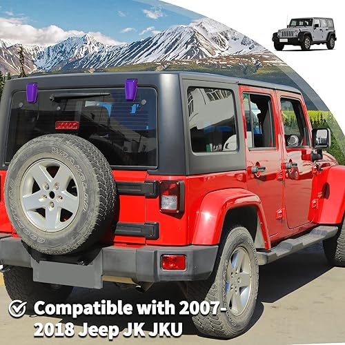 Vista 17 de Voodonala Cubierta de bisagra para puerta trasera derecha e izquierda para Jeep JL 2018-2025 Jeep Wrangler JL JLU Accesorios exteriores, negro