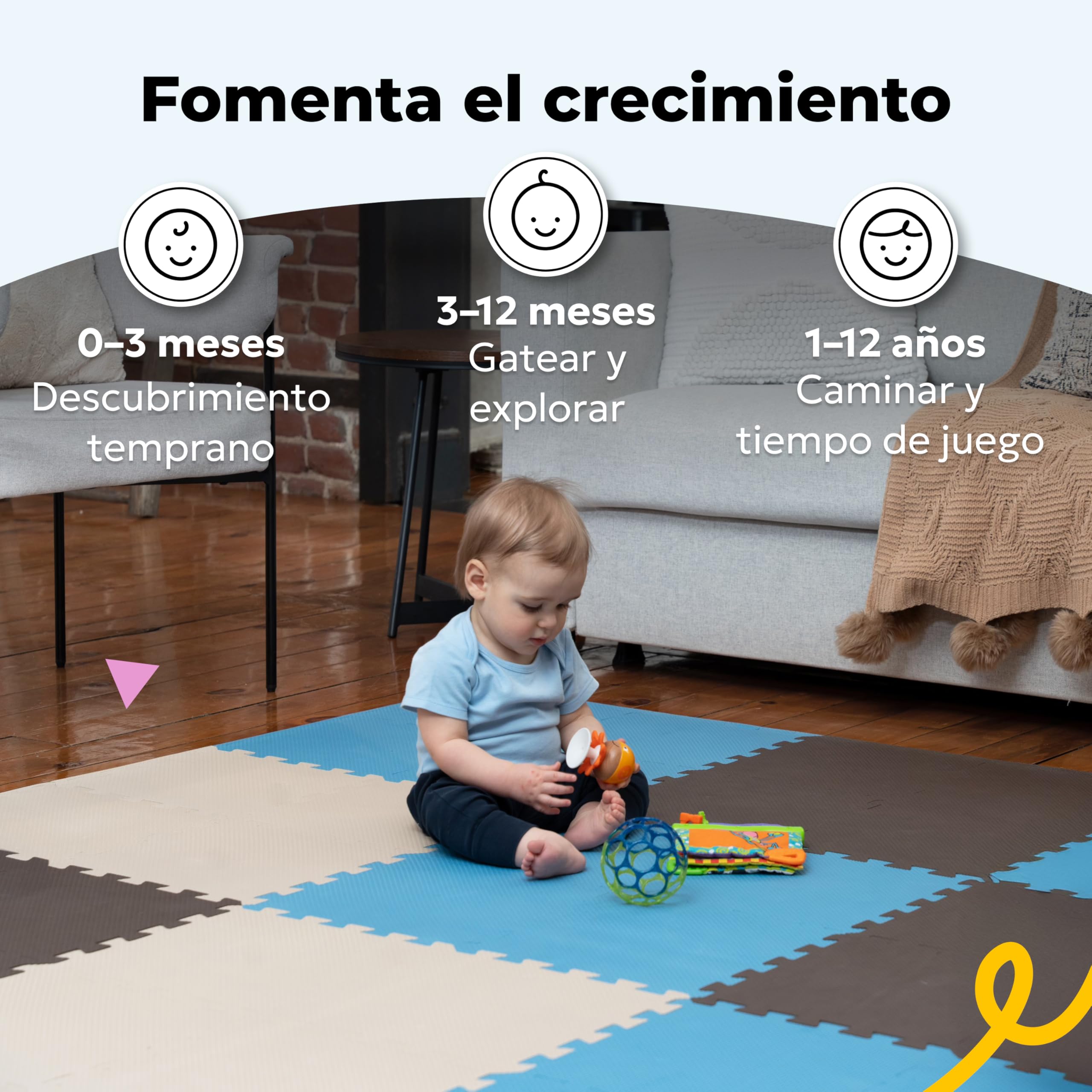 MioTetto Alfombra Bebe No Toxica - Tapete Bebe Suave y Cómodo para Aprendizaje, Desarrollo y Juego - Alfombra Infantil o Alfombra Puzzle para Niños - Colchonetas Infantiles Elegante y Segura