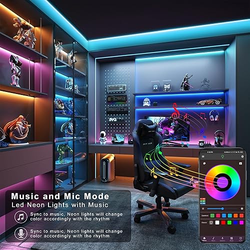 Miniatura 7 de Luces LED para dormitorio de 250 pies (2 rollos de 125 pies), tira de luces LED RGB que cambian de color con control remoto de 60 teclas y control