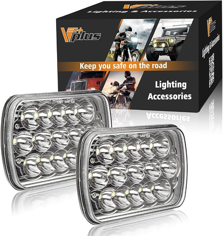 Faróis de LED Partsam H6054 5x7 com farol alto e baixo H4 9003 – Par