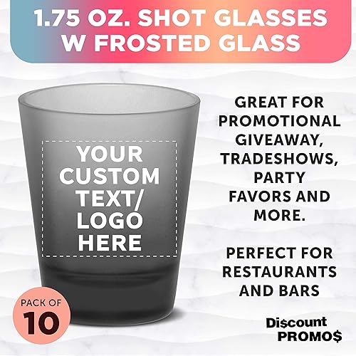 Miniatura 3 de DISCOUNT PROMOS Vasos de chupito con vidrio esmerilado de 1.75 onzas, juego de 12, paquete a granel, ideal para bodas, cumpleaños, fiestas, eventos