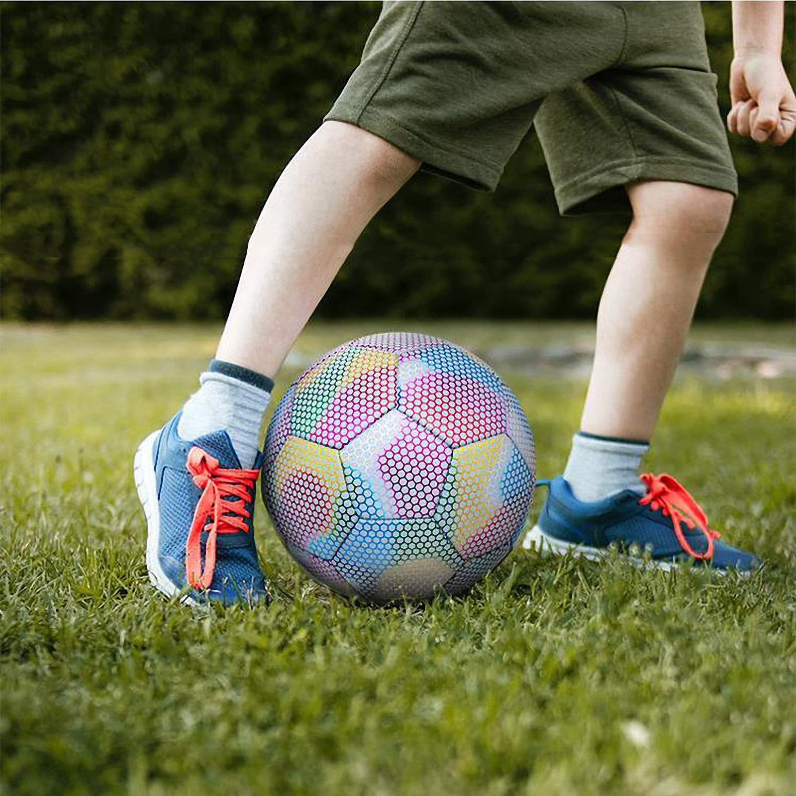 Balón de fútbol Fluorescente Luminoso con Bomba, Pelota Que Brilla en la Oscuridad,Football Nocturno para Entrenamiento de Estudiantes, Partidos y Juegos de Rendimiento