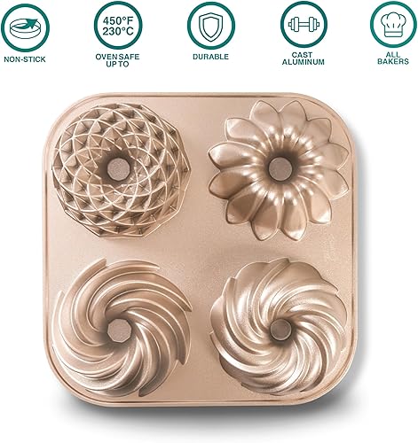 Miniatura 3 de Baker's Secret Nonstick Fluted Cake Pan, Heavy Duty Die Cast Aluminum Fluted Cake Baking Pans, 2 Layers Non-stick Coating For Easy Release - The