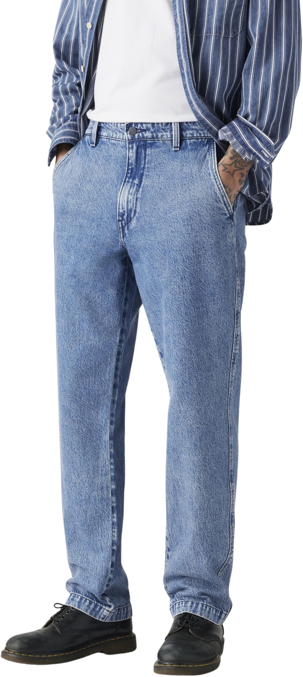 Levis Men's Blue Authentic Straight Washed Chinos in Size 30 S, Sports Direct