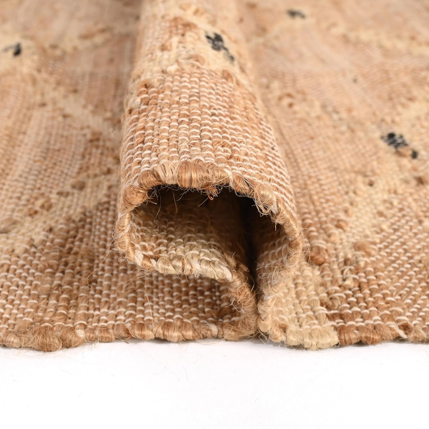 Abstract Geometric Flatweave Natural Jute Farmhouse Area Rug Boho Decor Modern Decor Jute Rug (Design 01, 2'X3')