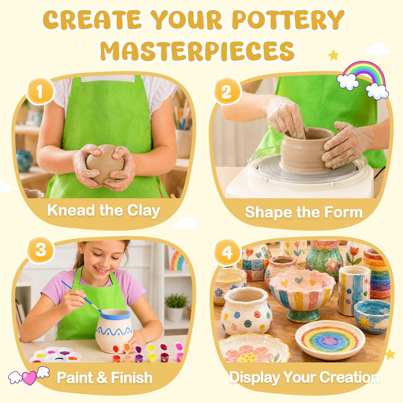 Kids Pottery Wheel Kit - Ages 6-12 -3