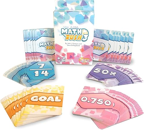 Miniatura 6 de Math Rush 3 Fracciones, decimales y porcentajes - Un juego cooperativo de cartas flash de matemáticas basado en el tiempo para niños, estudiantes y