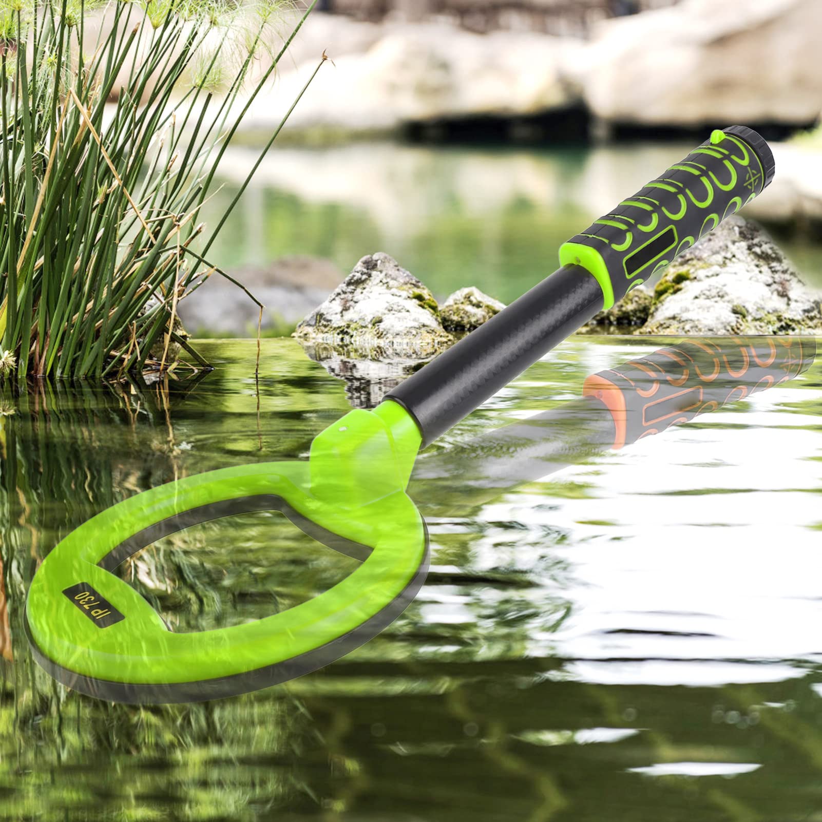 Metal Detector Portatile Ricaricabile, Rilevatore di Caccia Al Tesoro Subacqueo, IP68 Impermeabile, con Allarmi Acustici e Vibranti, per Immersioni (verde)