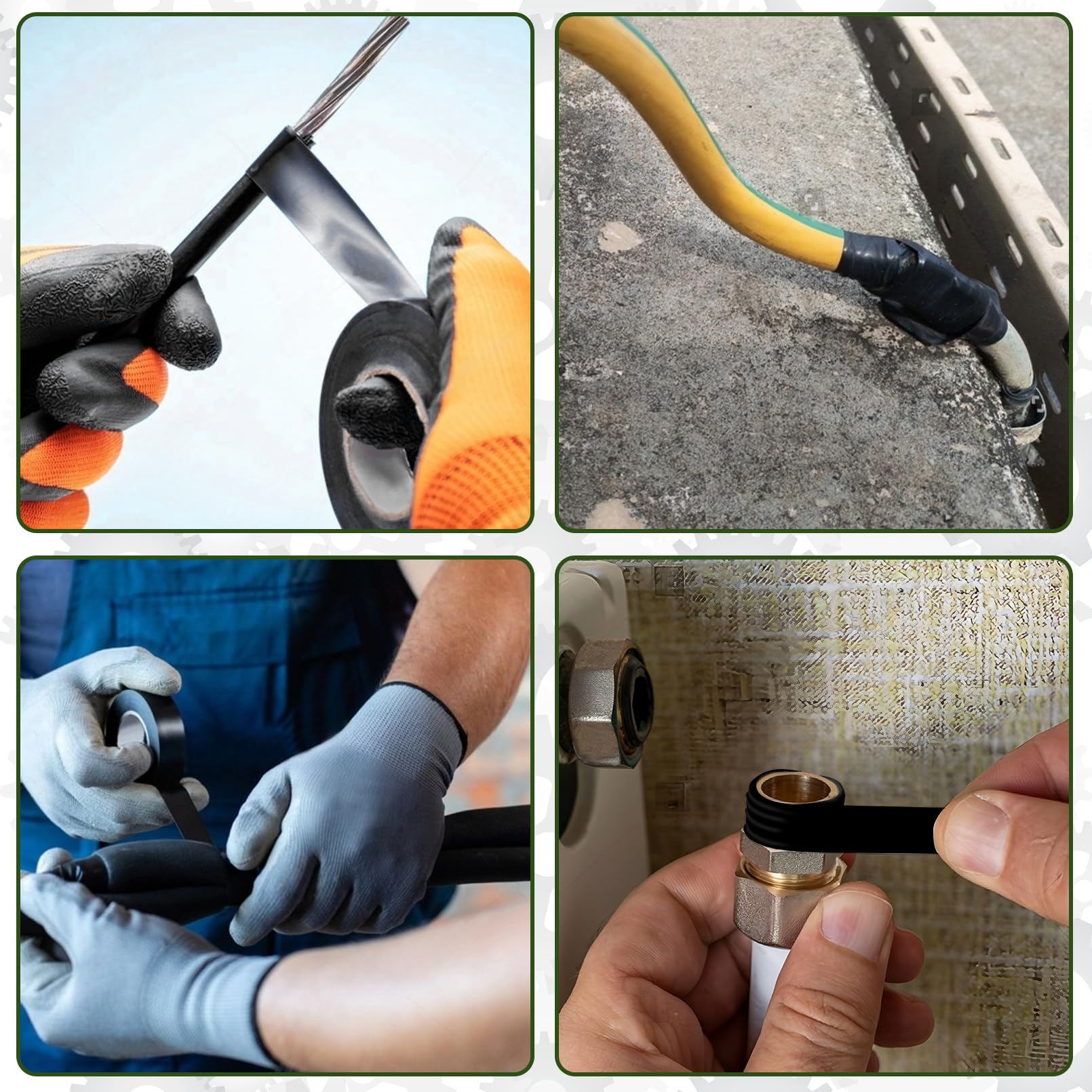 Nastro elettrico nero, confezione da 12, 19 mm x 20 m, rotolo da 0,13 mm | Nastro elettrico ad alta temperatura impermeabile, cavo d'isolamento ignifugo per uso all'aperto domestico