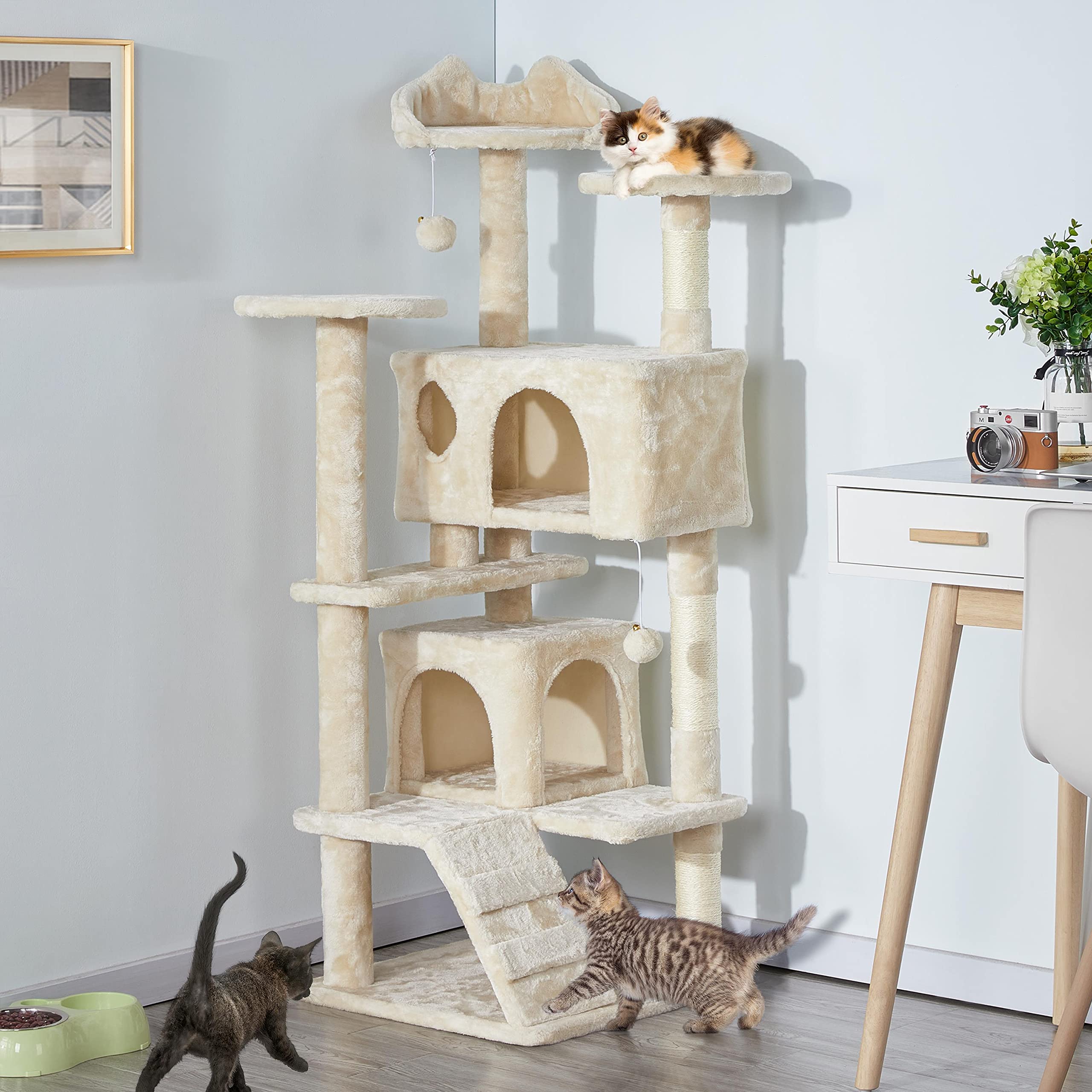 Buy Yaheetech 138cm Cat Tree Tower Multilevel Cat Activity Tree Centre