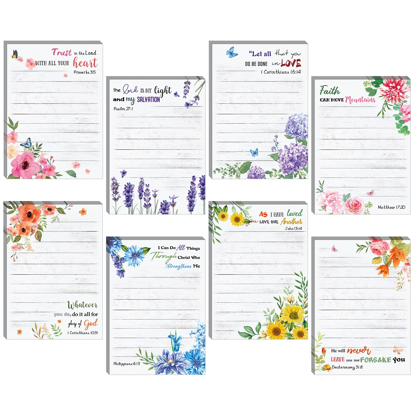 Notes adhésives chrétiennes religieuses, cadeau élégant floral - 8