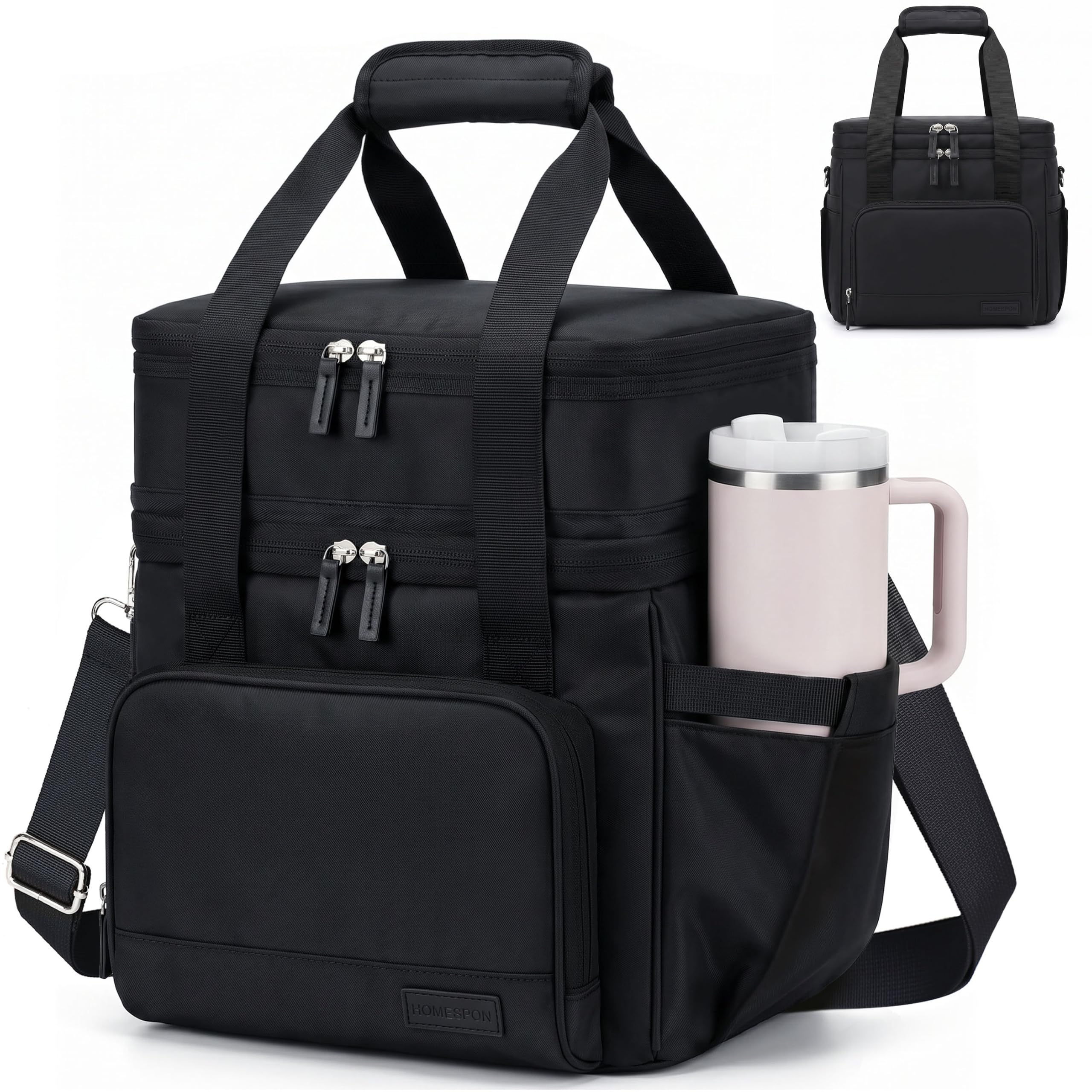 HOMESPON Borsa termica donna 14L, doppio strato estensibile