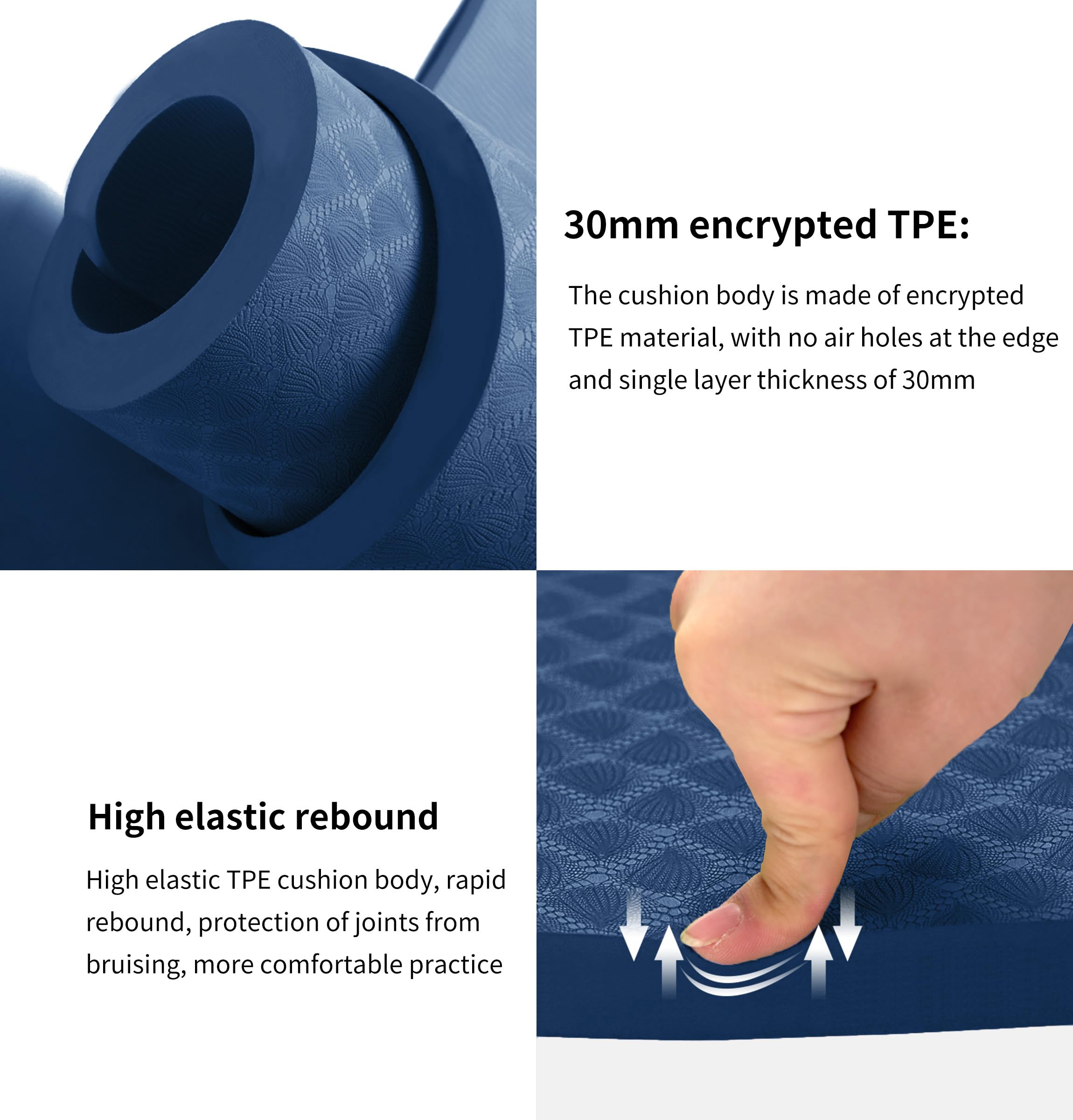 nuveti Esterilla de ejercicio grande – 15 mm/20 mm/30 mm de grosor, esterilla de entrenamiento para fitness, yoga, pilates, estiramiento y ejercicios de suelo para mujeres y hombres con bolsa de