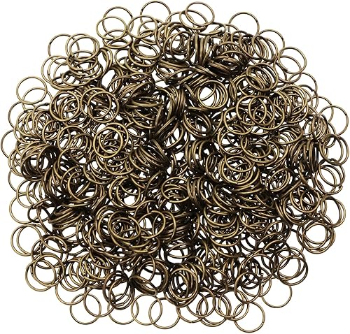 Shapenty 600 anillos de hierro abiertos a granel para bricolaje, manualidades, collares, pulseras, gargantillas, accesorios para llaveros (0.11