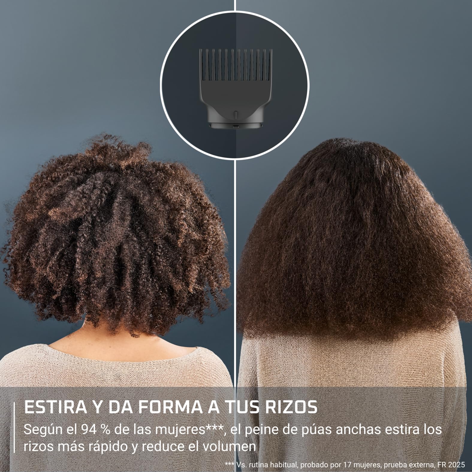 Rowenta Curl Harmony, Difusor de aire caliente, 3 en 1, Para cabellos rizado, Diseño ergonómico, 3 accesorios y neceser difusor de aire caliente CV7D30E0