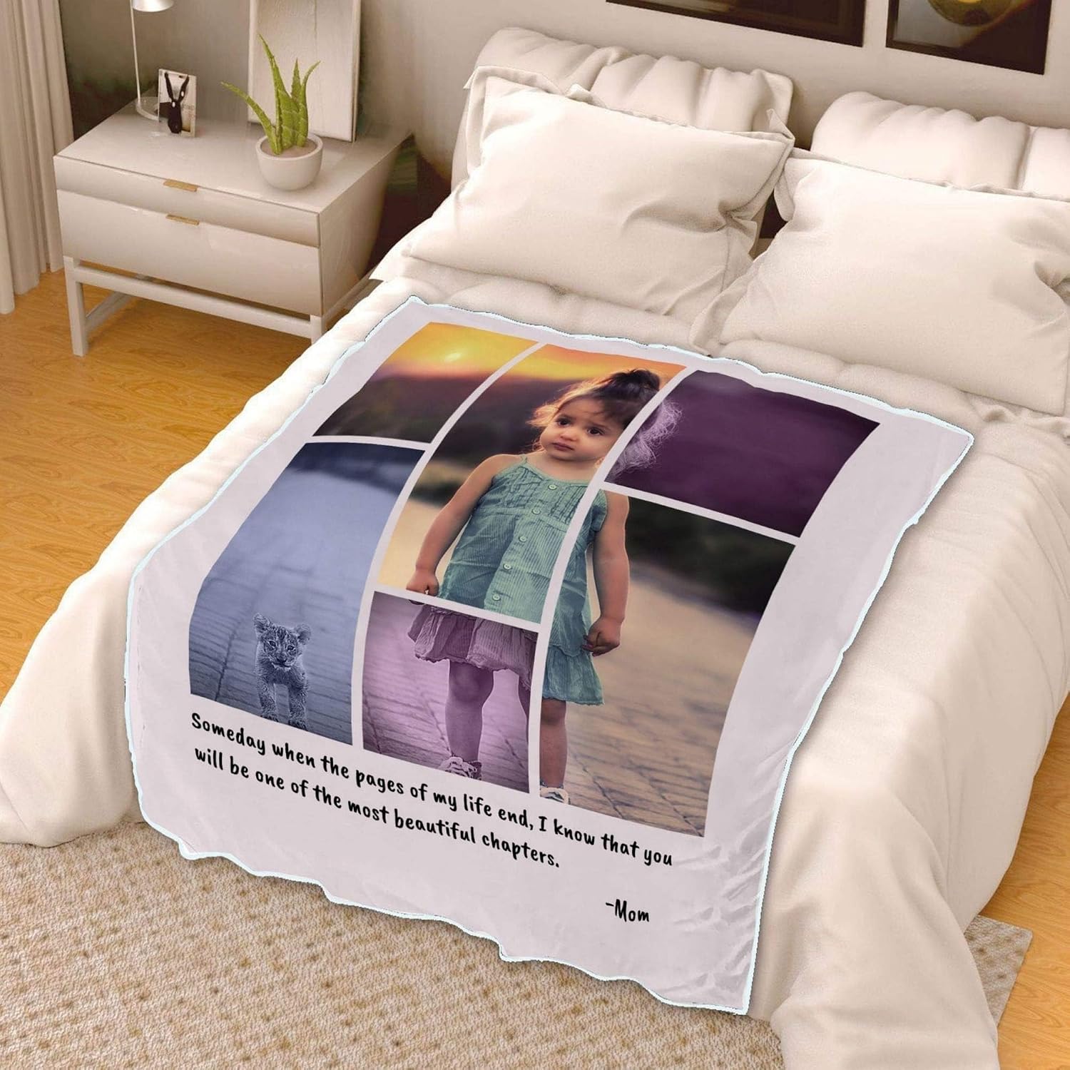 Customized Baby Blanket with Photo for Boys and Girls Baby Shower Presents Gender Reveal Gift Custom Blankets with Photos Personalized Kids Blanket with Name for Godson Goddaughter (30x40) image 2