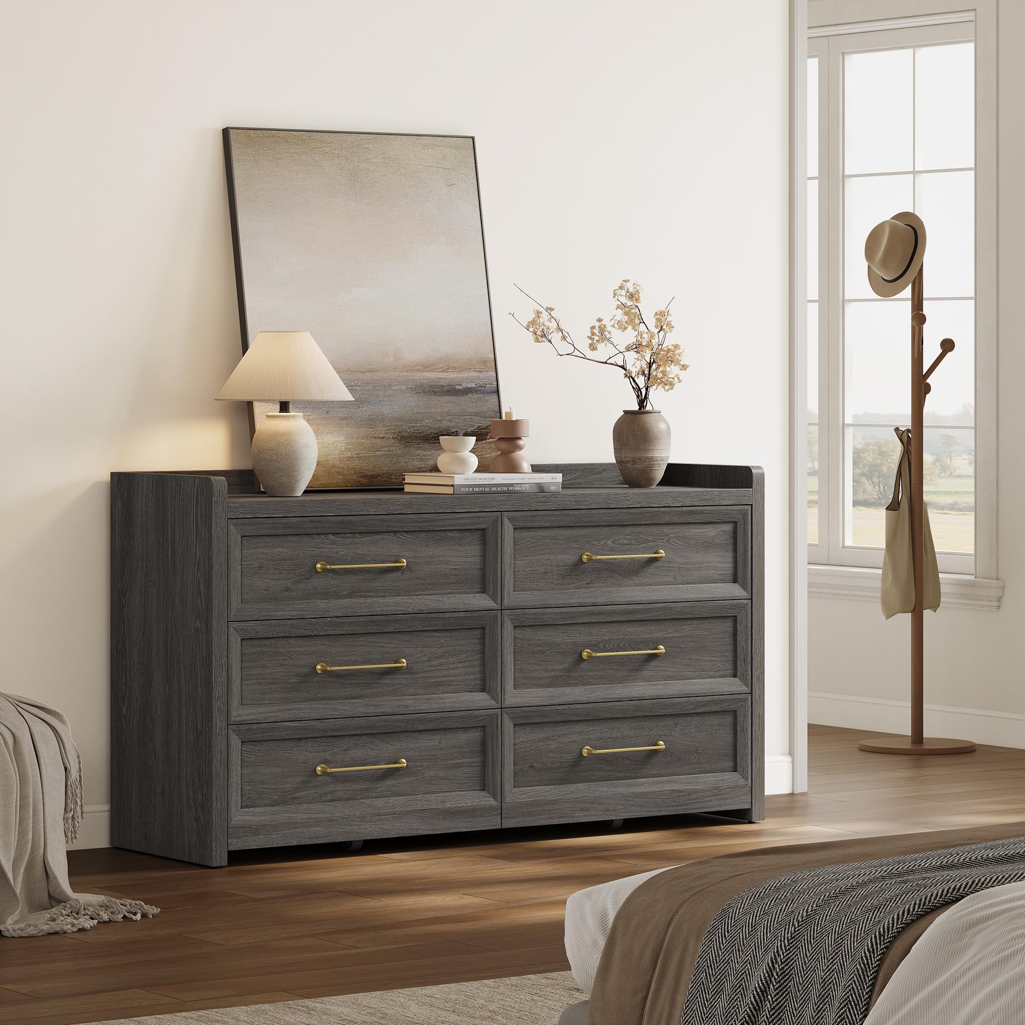 SICOTAS 6 Drawer Dresser for Bedroom-56.4