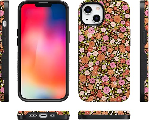 Vista 456 de Casely Funda para iPhone 13 Compatible con MagSafe Color Splash de medianoche Funda retro abstracta Color de medianoche Splash Abstracto